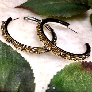 Grunge hoop chain earrings